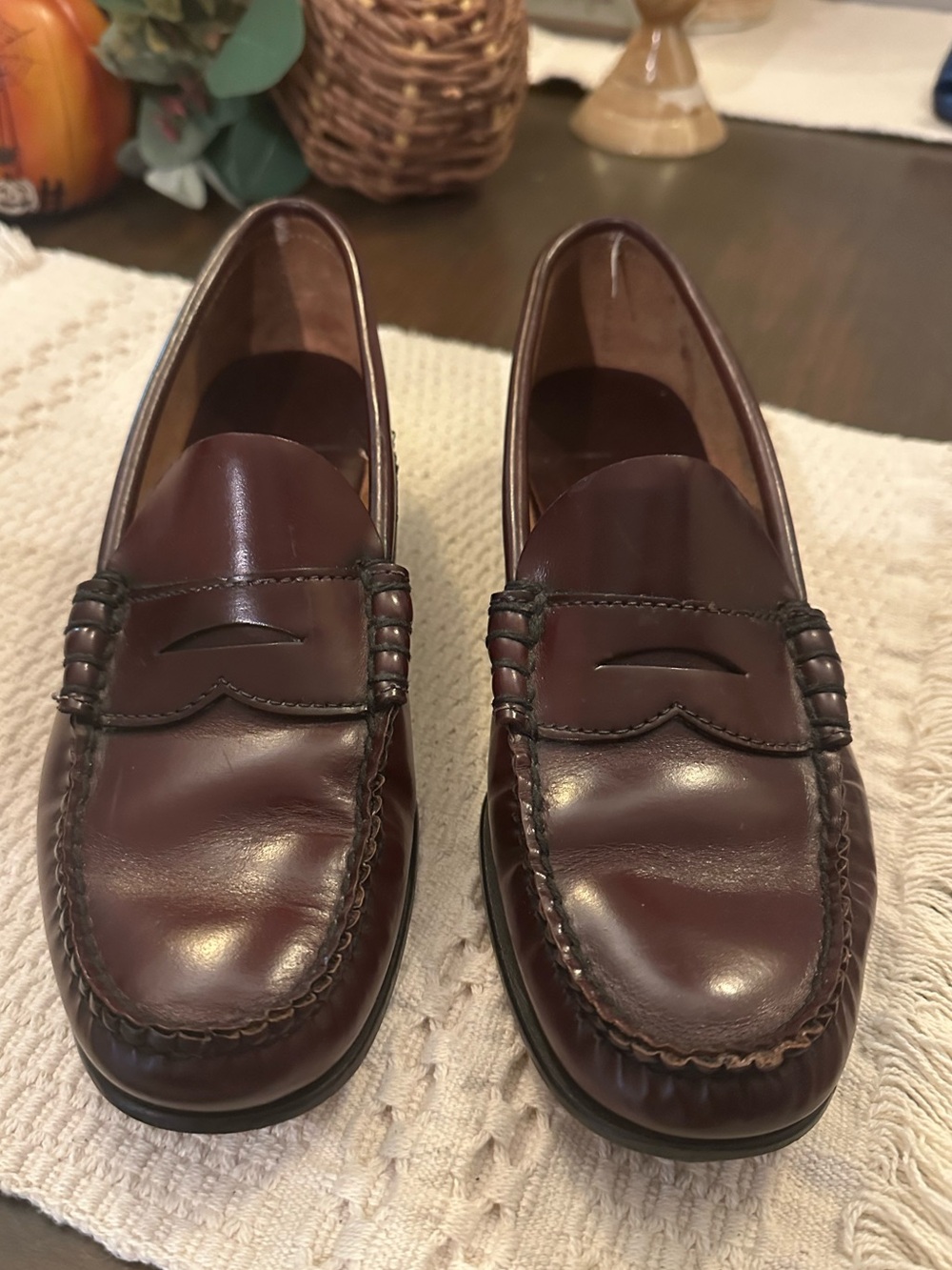 Women’s Sebago Leather Dan Penny Loafers in Burgundy